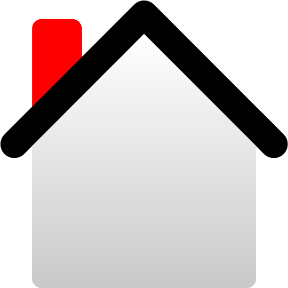 Clip Art 2d Gray House With Black Roof And Red Chimney - Clip Art - Png Download (600x585), Png Download