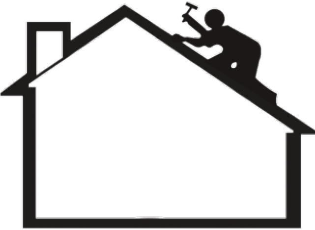 Roof Clipart Home Improvement - Construction Site Clipart Black And White - Png Download (640x480), Png Download