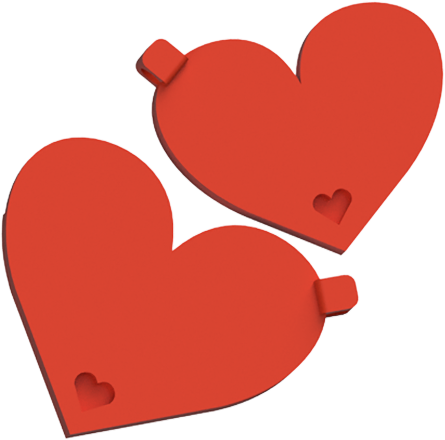 Interlocking Render - Heart Clipart (1000x1000), Png Download