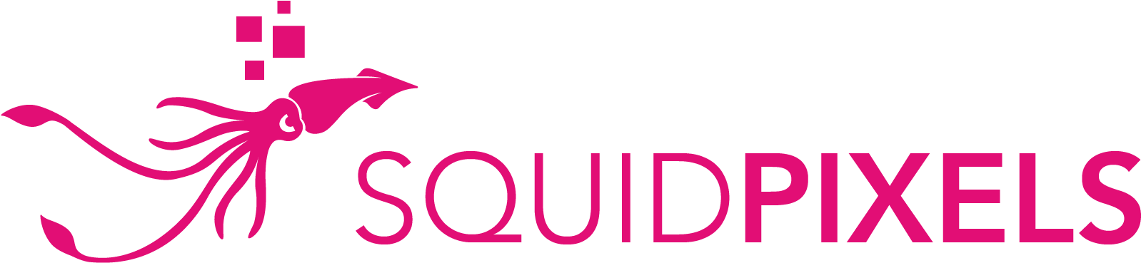 Squid Pixels Clipart (1608x379), Png Download