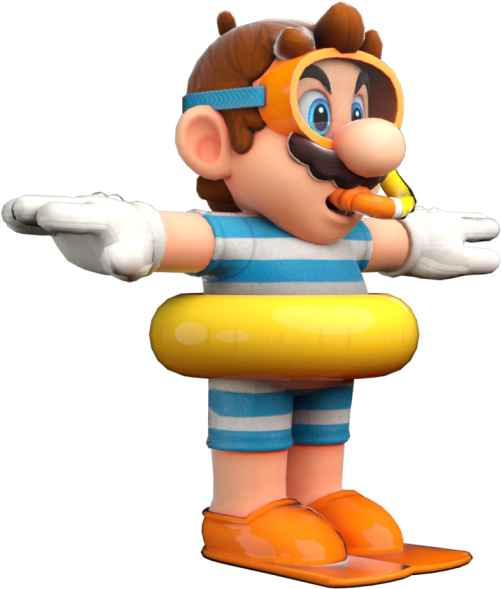 Download Zip Archive - Super Mario Odyssey Swimwear Clipart (750x650), Png Download