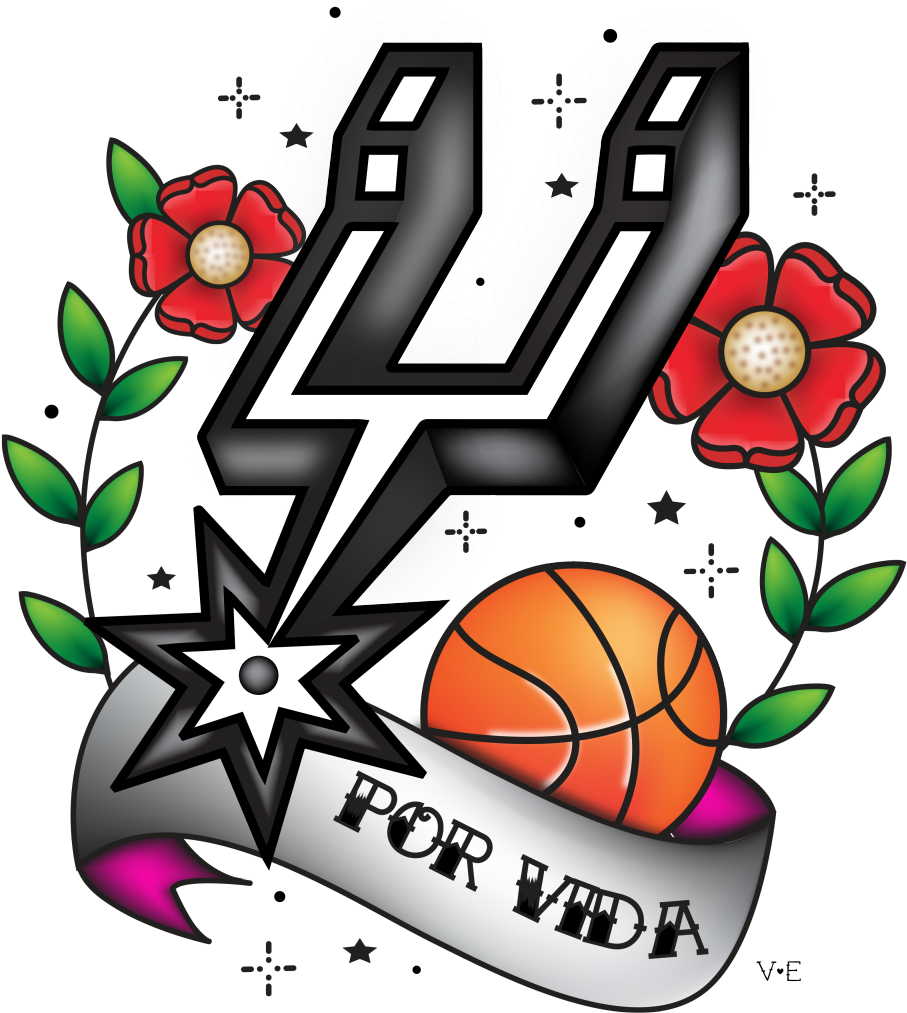 Vaerrto San Antonio Spurs Old School Kids Rh Threadless - San Antonio Spurs Clip Art - Png Download (1200x1371), Png Download