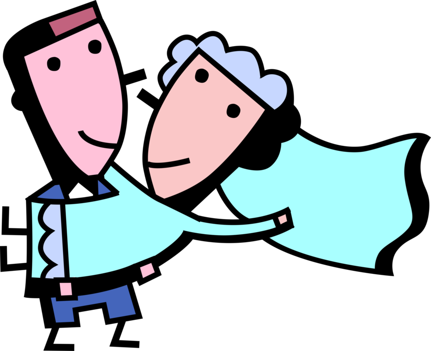 Vector Illustration Of Wedding Bride And Groom Celebrate Clipart (861x700), Png Download