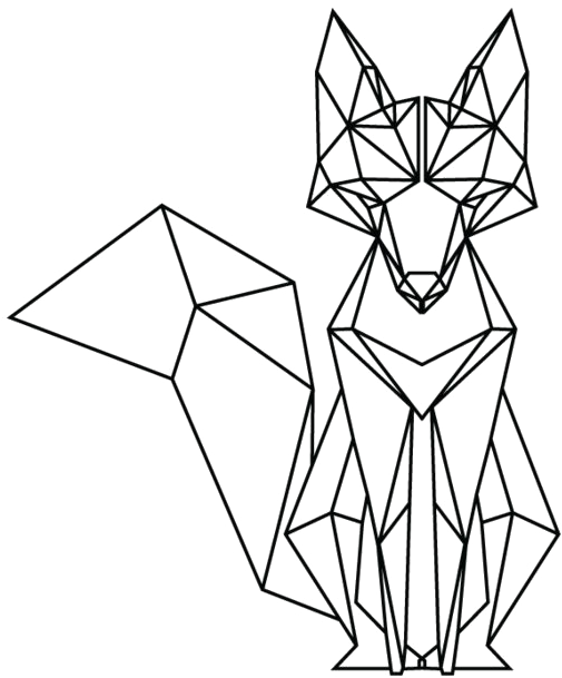 Drawing Geometry Watercolor Clip Art Free Download - Geometric Fox - Png Download (505x609), Png Download