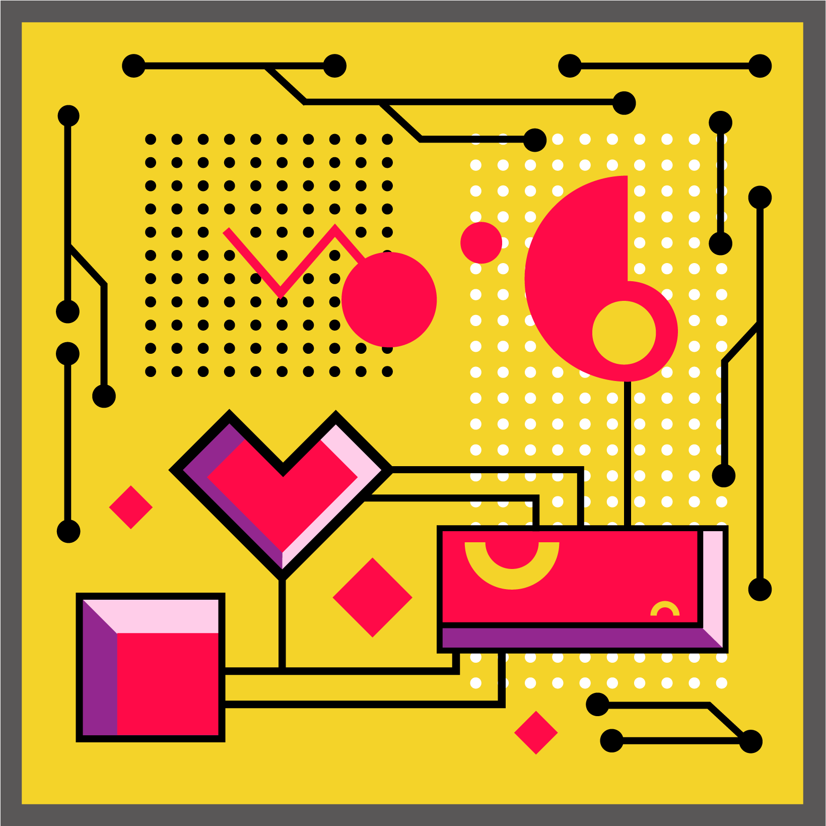 Memphis Style Geometry High Saturation Png And Vector Clipart (2000x2000), Png Download