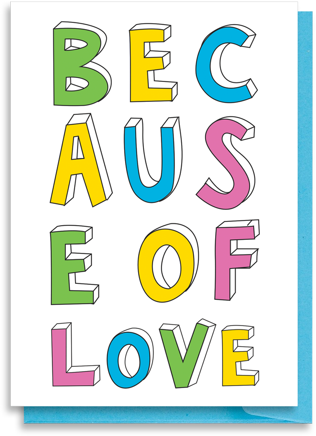 Because Of Love Postcard Pack Clipart (1000x1000), Png Download