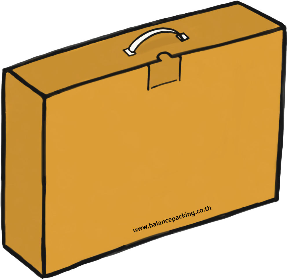 Briefcase Corrugated Box With Plastic Handle Clipart (1050x1050), Png Download
