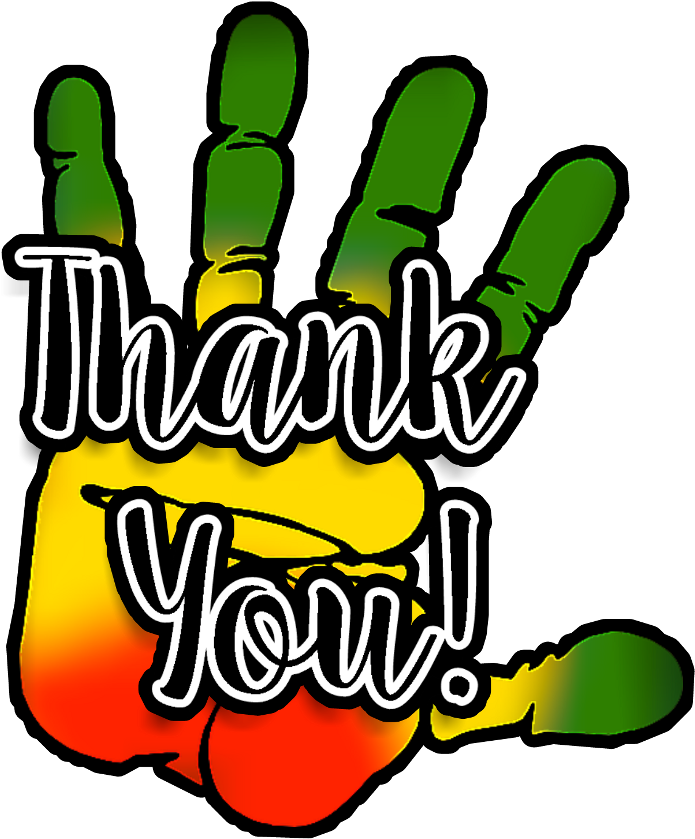 Paint Sticker - Rasta Thank You Card Clipart (1024x1024), Png Download