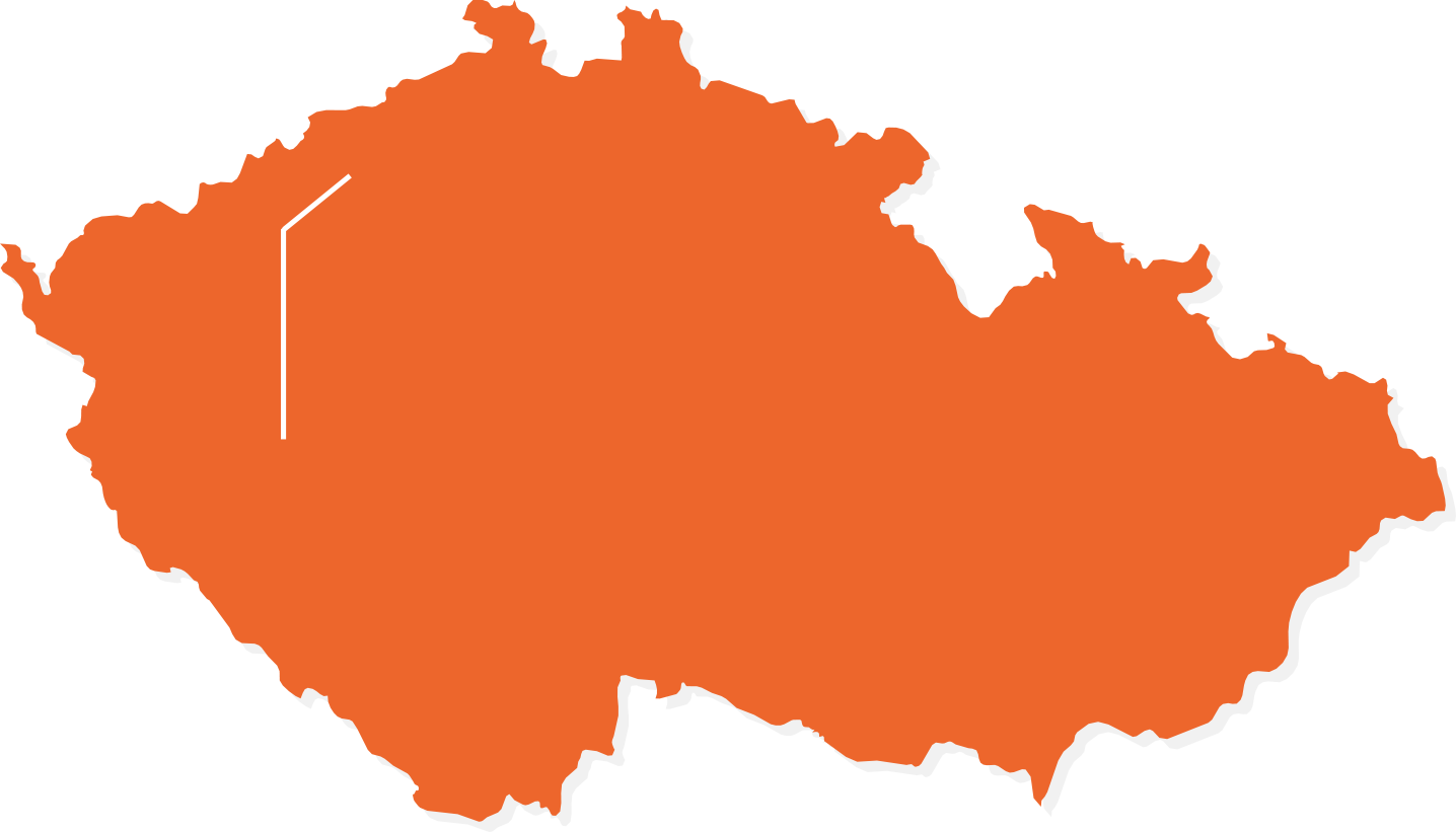 South Bohemia - Czech Republic Map Transparent Clipart (1436x821), Png Download