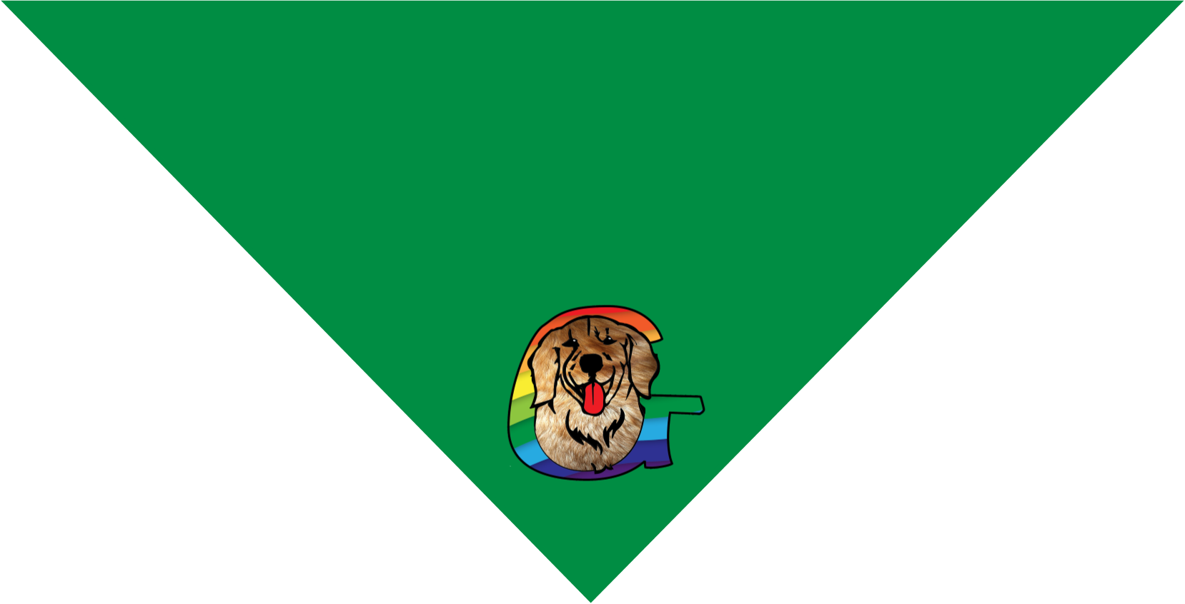 A Golden Wish Dog Bandanas - Cartoon Clipart (1658x846), Png Download