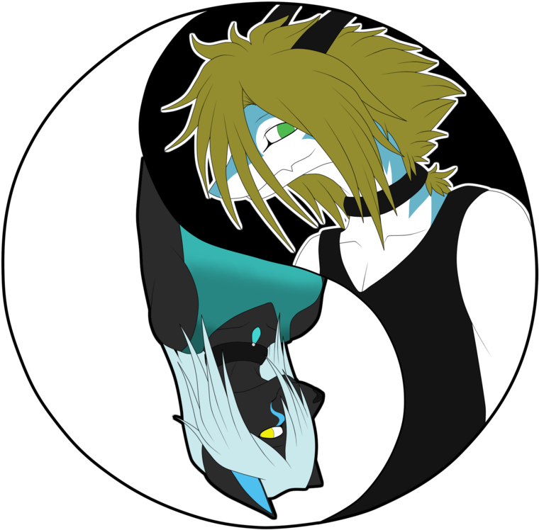 The Yin-yang Characters - Cartoon Clipart (900x865), Png Download