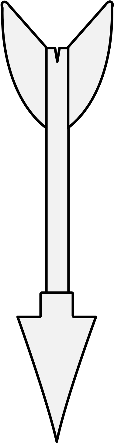 Arrow - Line Art Clipart (412x1462), Png Download