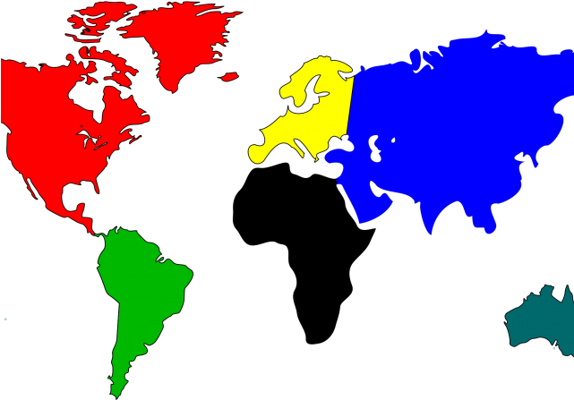 World Map Clipart Mapclip Art - Do Dinosaurs Live Map - Png Download (640x480), Png Download