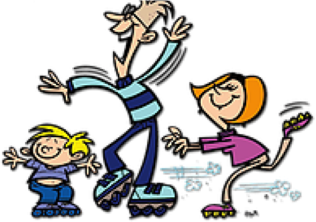 Family Clipart Roller Skating - Family Skate Clipart - Png Download (640x480), Png Download