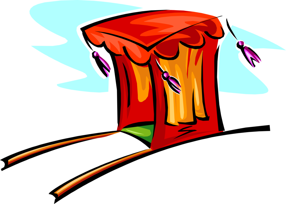 Vector Illustration Of Enclosed Litter Human-powered Clipart (978x700), Png Download