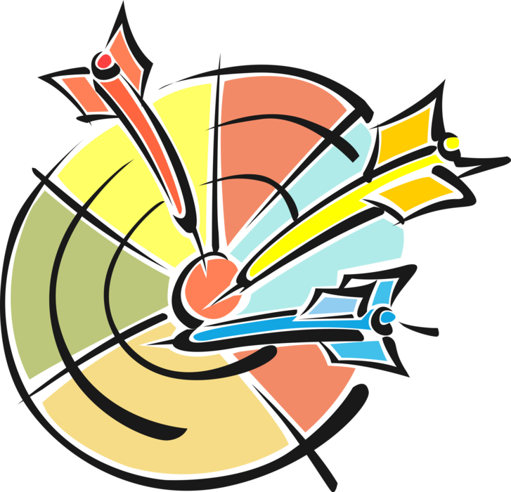 Jpg Black And White Download Dart Vector Clip Art - Dartscheibe Mit Pfeil Clipart - Png Download (727x700), Png Download