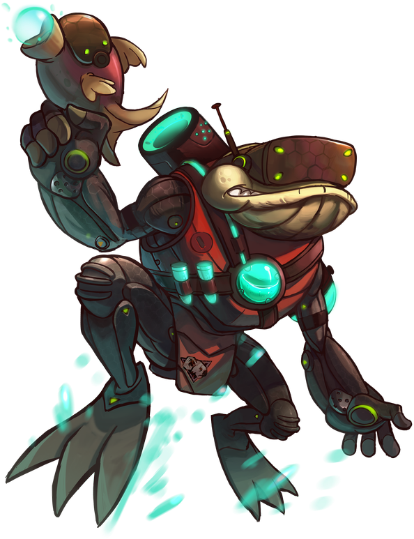 Log In To During This Time To Receive The Digital G - Awesomenauts Froggy G Clipart (600x814), Png Download