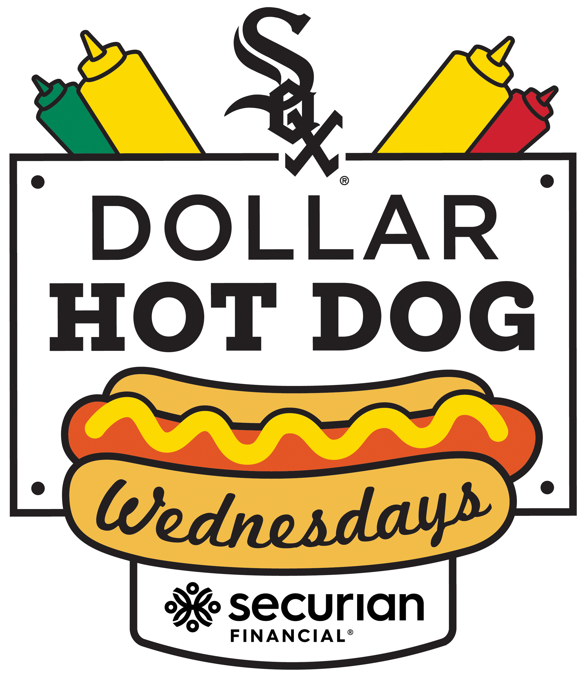 $1 Hot Dog Wednesday - Chicago White Sox Clipart (2608x2608), Png Download