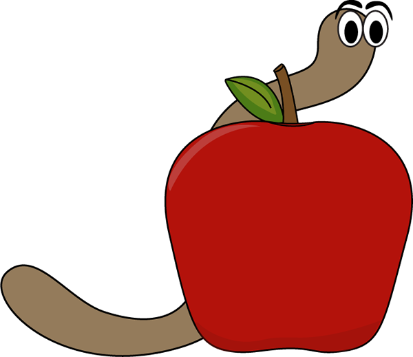 Clipart Of Apple, April And Worm - Png Download (600x519), Png Download