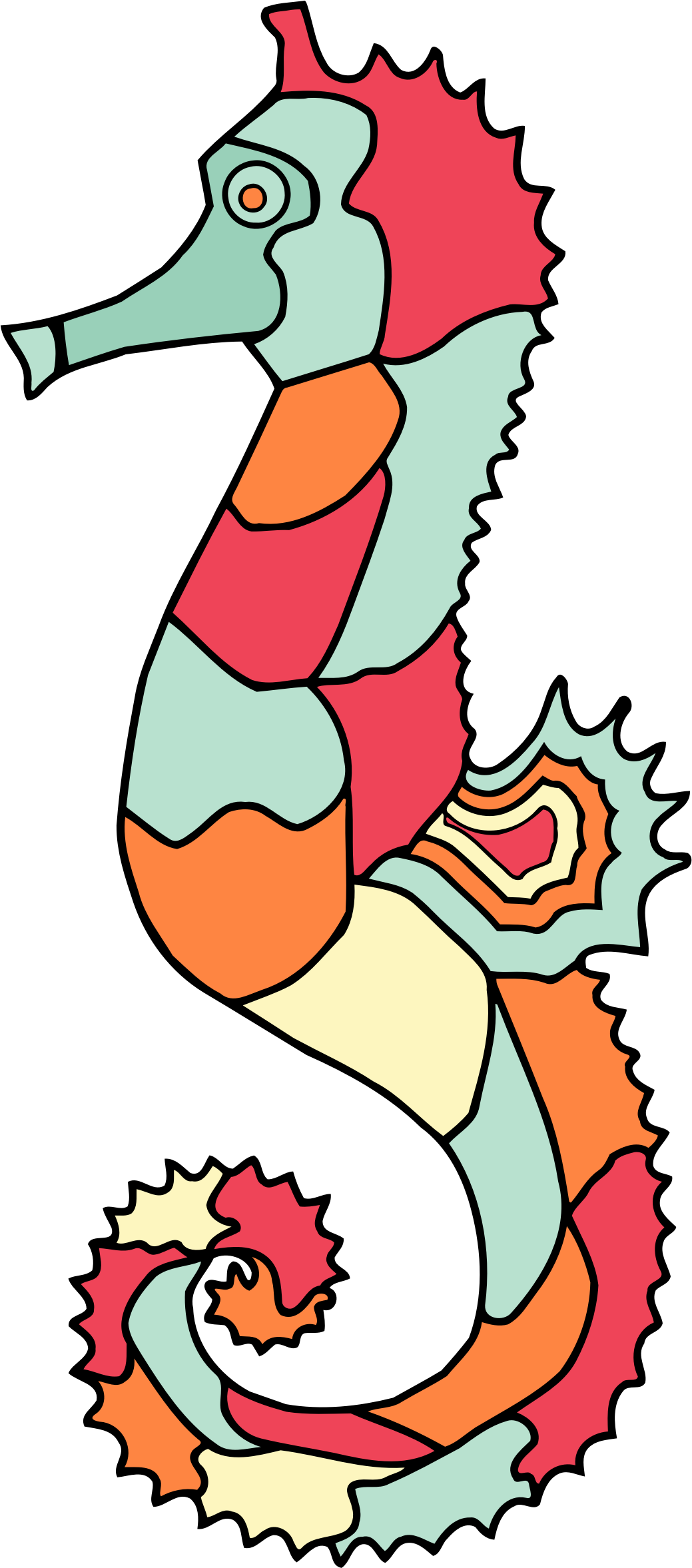 This Free Icons Png Design Of Seahorse 4 Clipart (1039x2354), Png Download