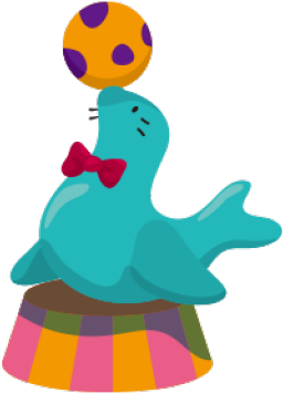 Sea Lion Clipart Circus Show - Cartoon Circus - Png Download (640x480), Png Download