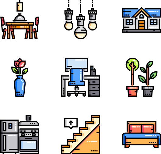 Home & Living 50 Icons Clipart (600x564), Png Download