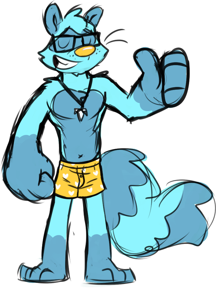 Pantsless Raccoon Dude - Cartoon Clipart (707x941), Png Download