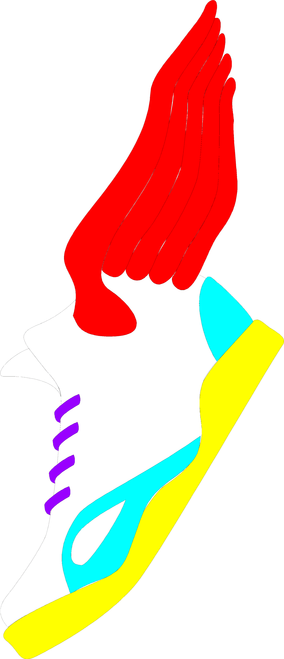 Sneaker With Wings Clip Art - Png Download (958x2223), Png Download