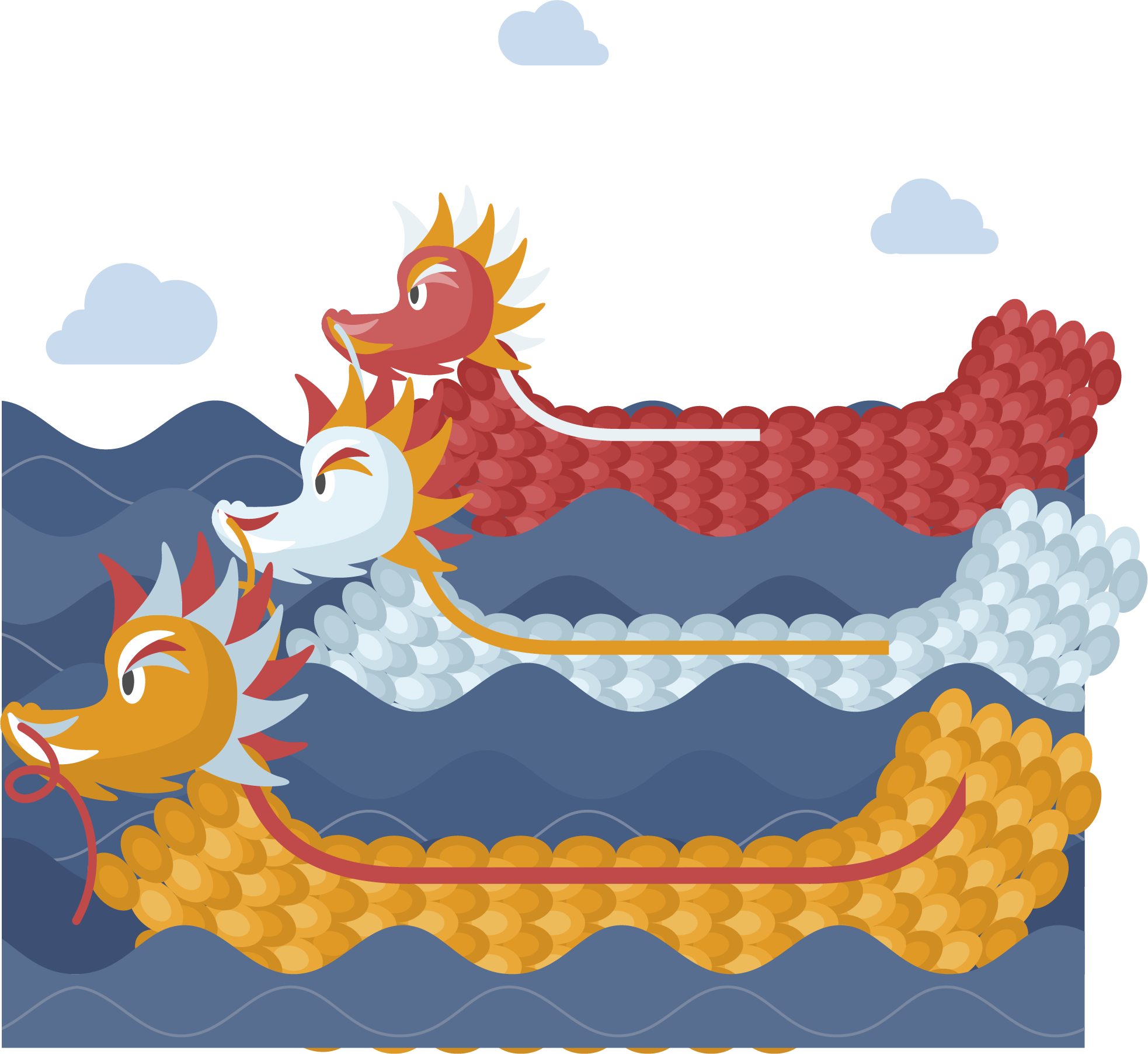 China Zongzi Dragon Boat Festival - Cartoon Clipart (1966x1804), Png Download
