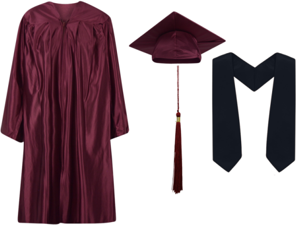 Gown Clipart Maroon Cap - Academic Dress - Png Download (640x480), Png Download