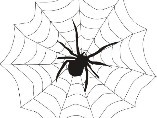 Web Clipart Spinder - Spider On A Web - Png Download (640x480), Png Download