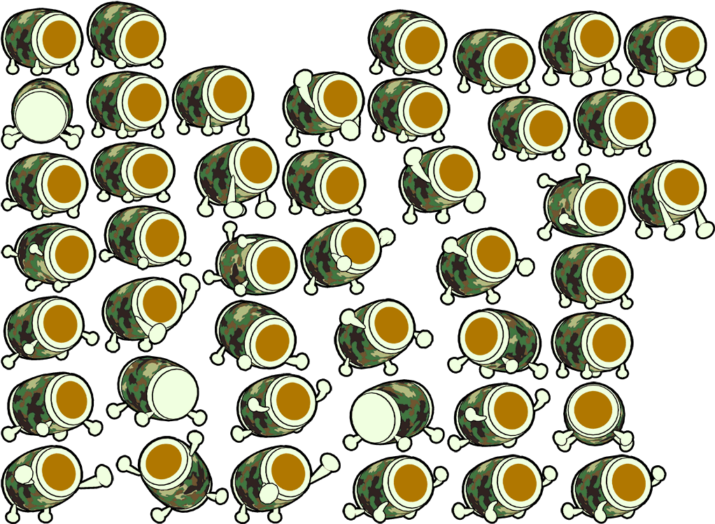Click For Full Sized Image Camouflage - Taiko No Tatsujin Yomogimaru Clipart (1024x1024), Png Download