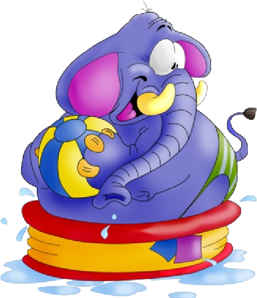 Funny Elephant Having Bath Elephants Pinterest Clip - Cartoon - Png Download (600x600), Png Download