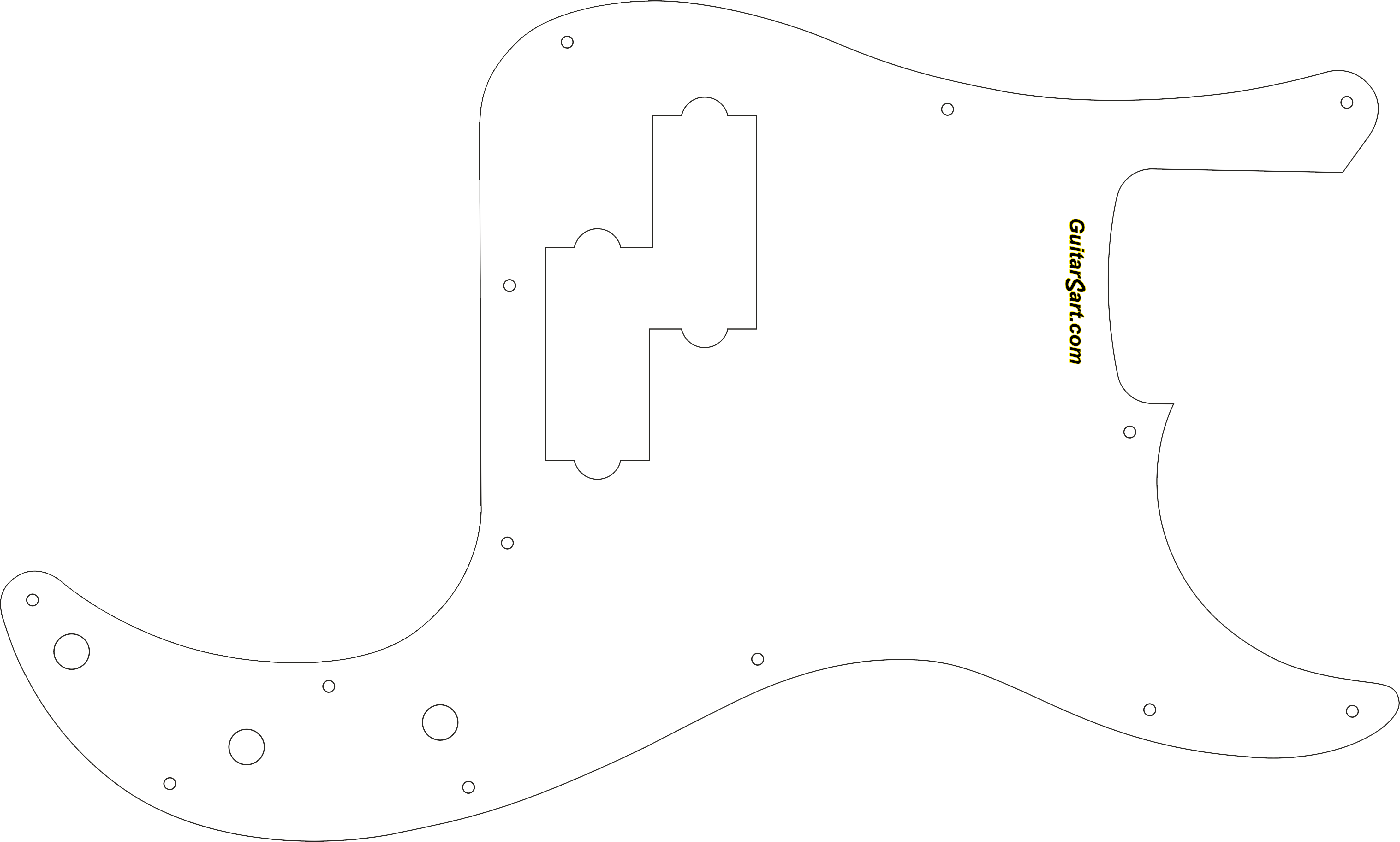 P-bass Guitarsart - Tortoise P Bass Pickguard Clipart (4435x2669), Png Download