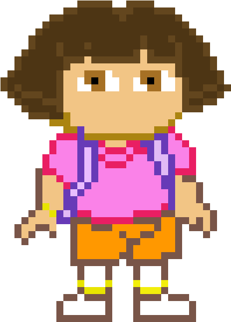 Dora - Perler Beads Dora Clipart (1400x1400), Png Download