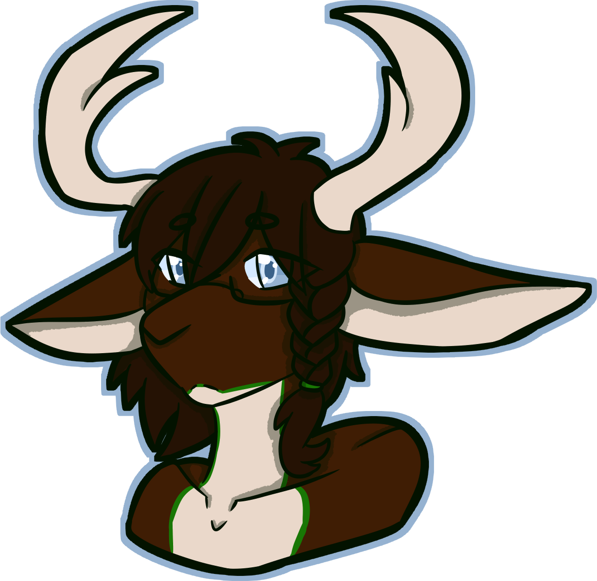 [c] Stag Headshot - Cartoon Clipart (1176x1145), Png Download