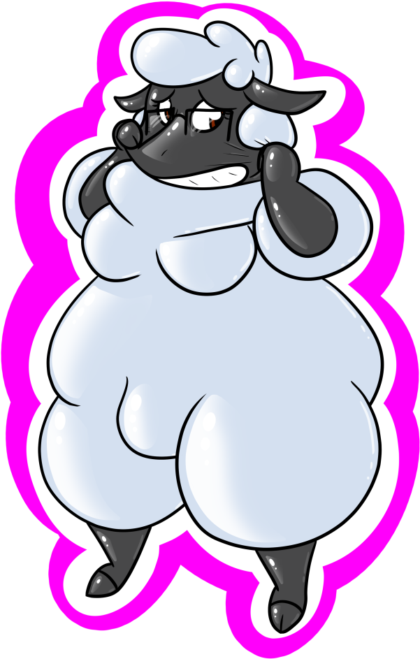 Stretchy Face Sheep - Cartoon Clipart (700x1000), Png Download