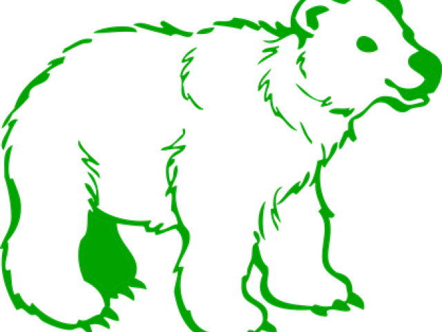 Grizzly Bear Clipart Small Bear - Grizzly Bear Clip Art Black And White - Png Download (640x480), Png Download