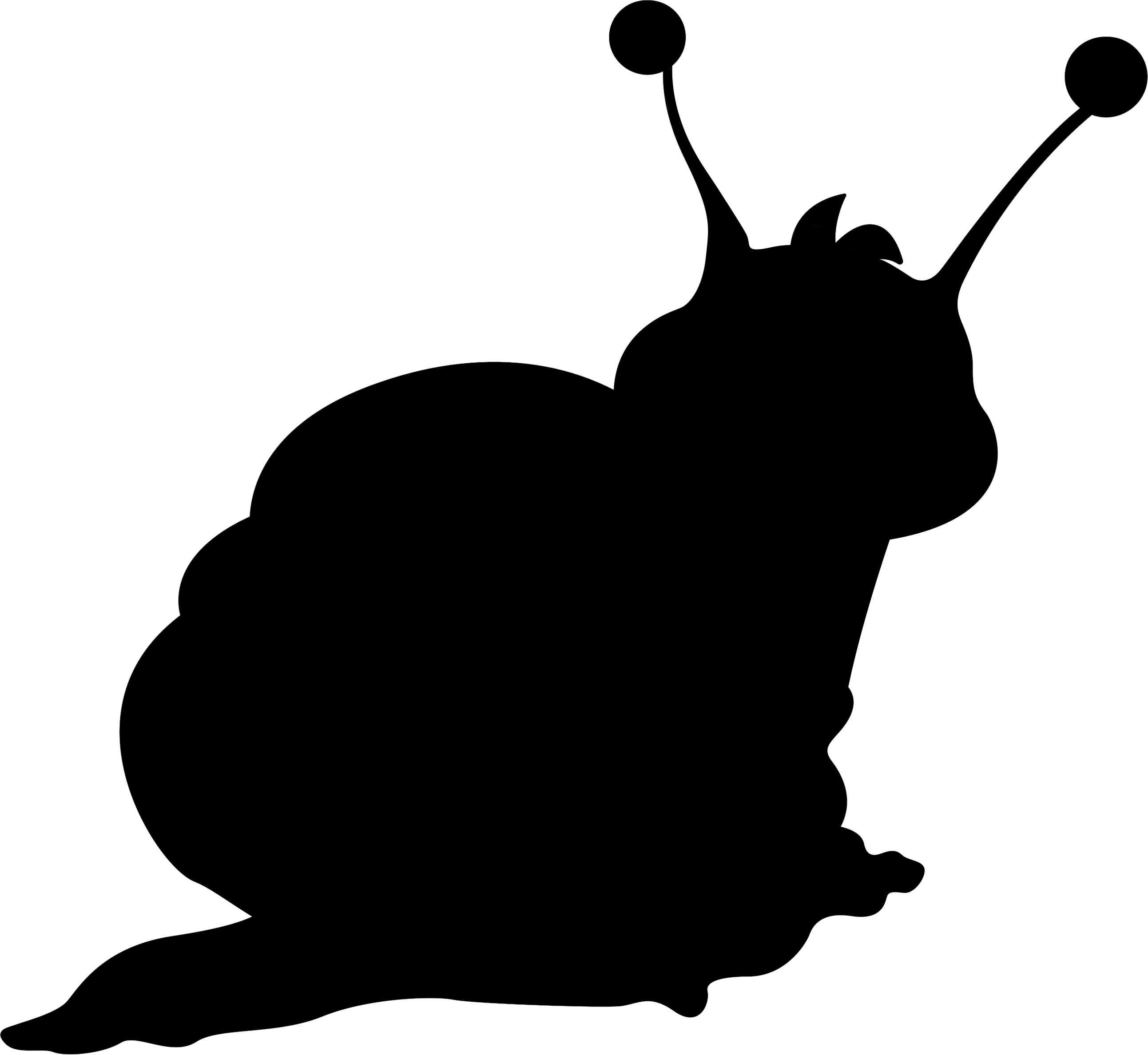 Snail Silhouette - Sitting Cat Silhouette Png Clipart (2585x2376), Png Download