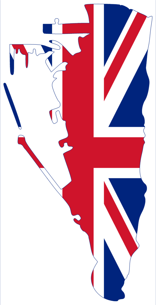 Flag Map Of Gibraltar - Gibraltar Flag Map Clipart (525x1024), Png Download