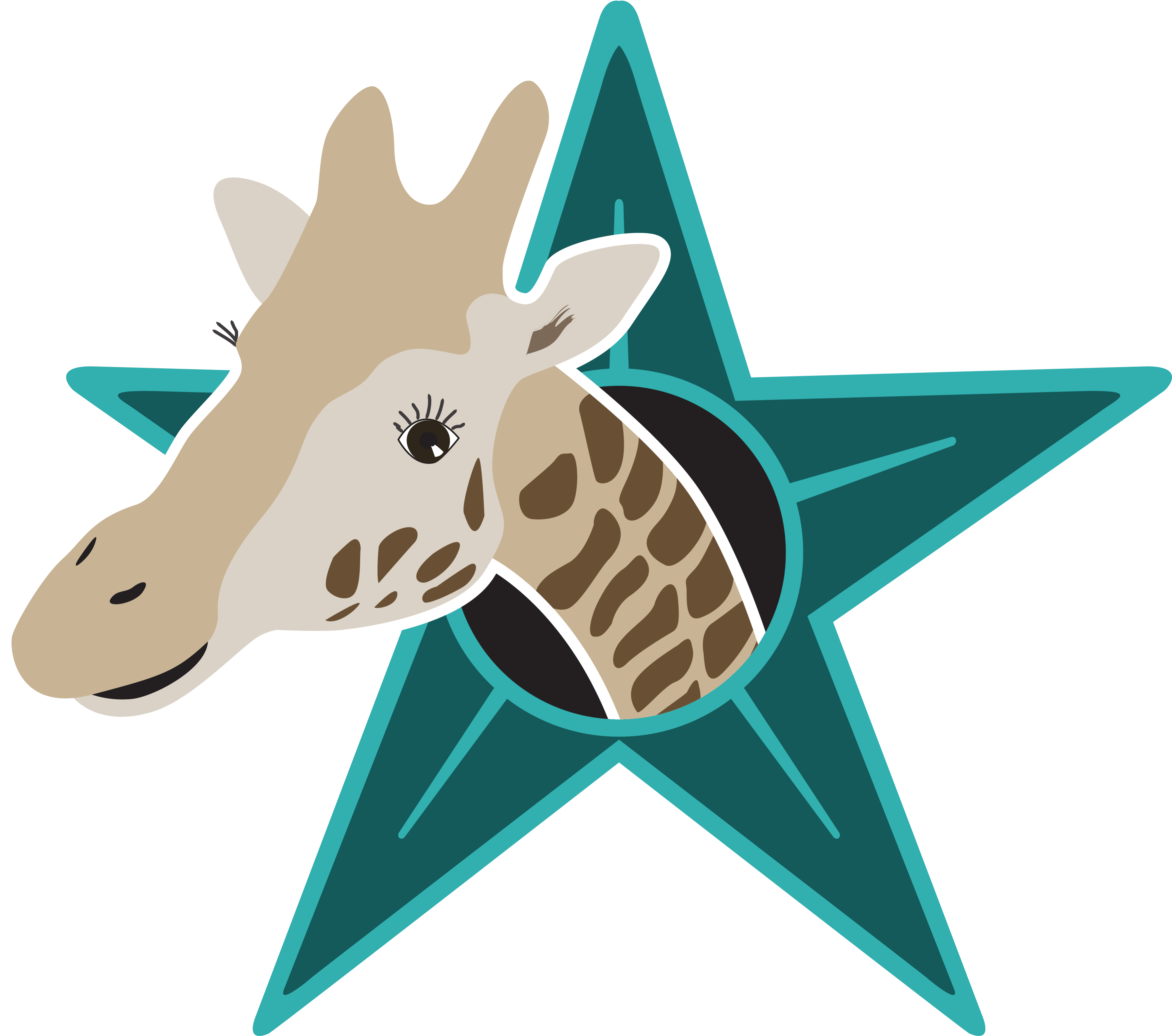 Travel And Participation Support Report Barnstar - Giraffe Clipart (3667x3417), Png Download