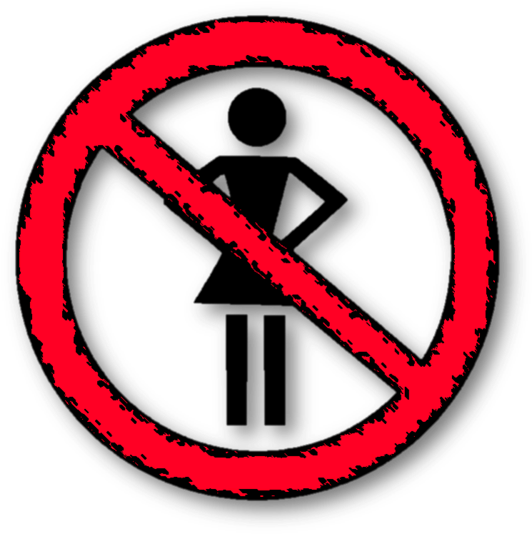 Many Have Argued That The Church And Some Of The Teachings - Women Allowed Sign Clipart (780x771), Png Download