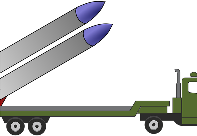 Soldiers Clipart Truck - Rocket Missile Truck Clipart - Png Download (640x480), Png Download