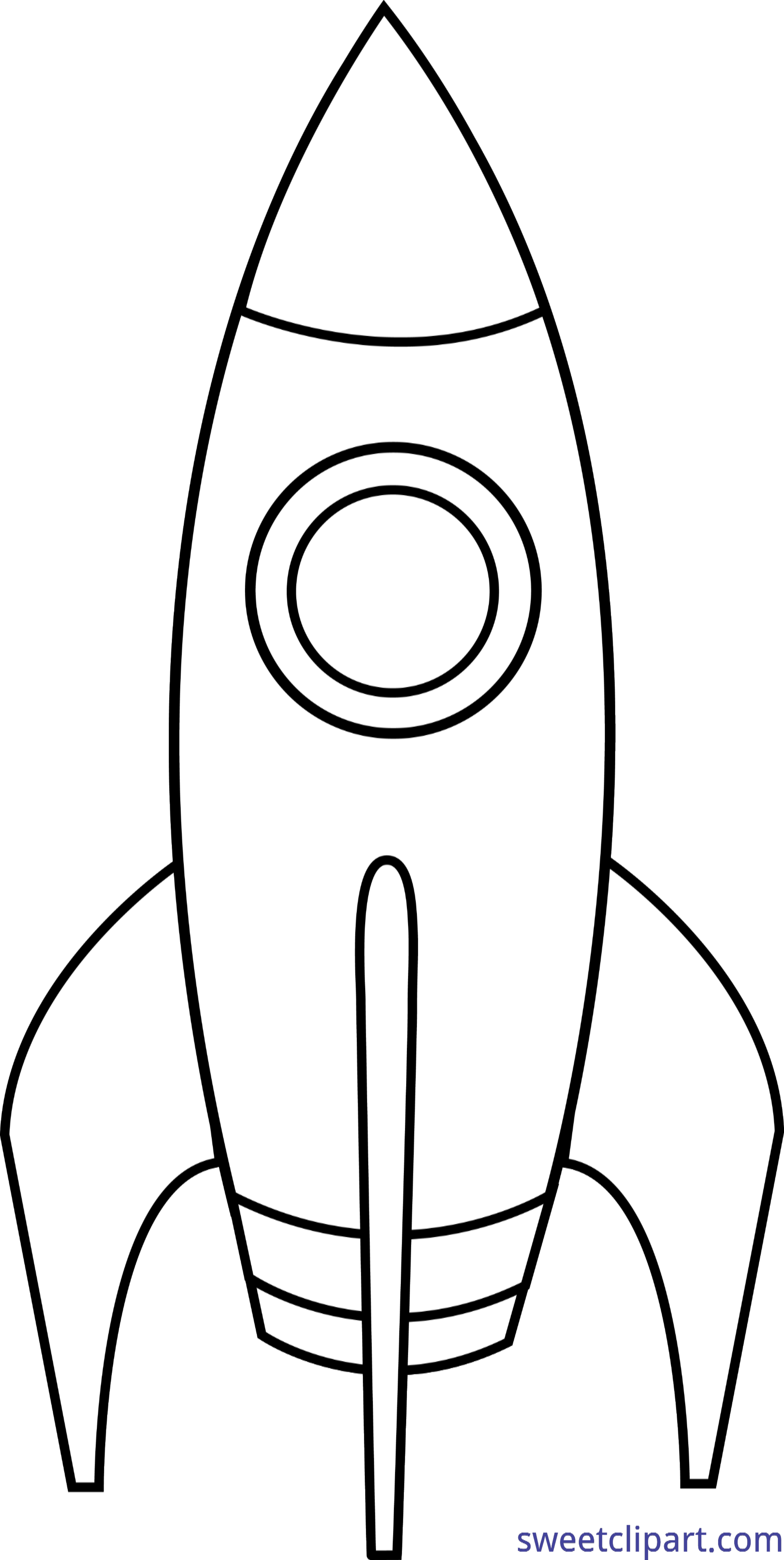 Rocket Clipart Line Art - Png Download (2778x5526), Png Download