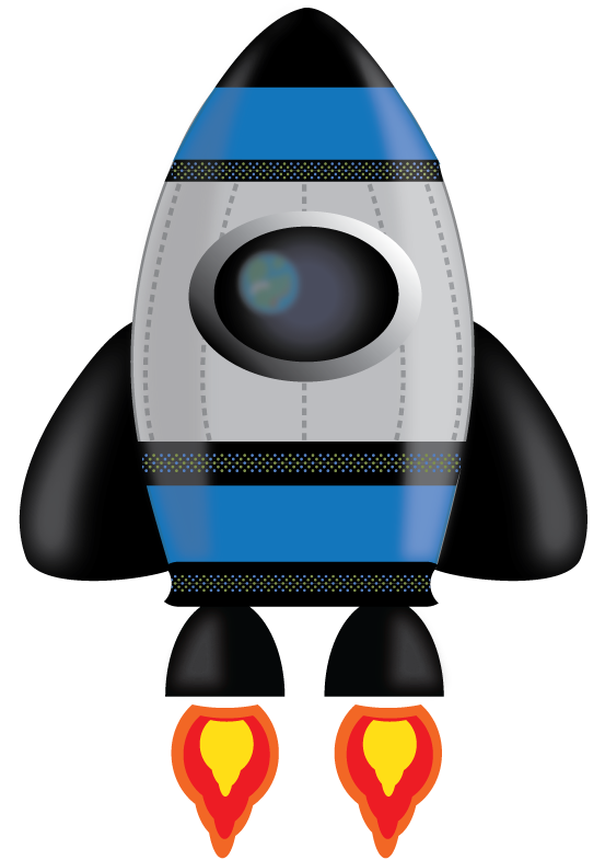 Blue Rocket $0 - Rocket Clipart (553x784), Png Download