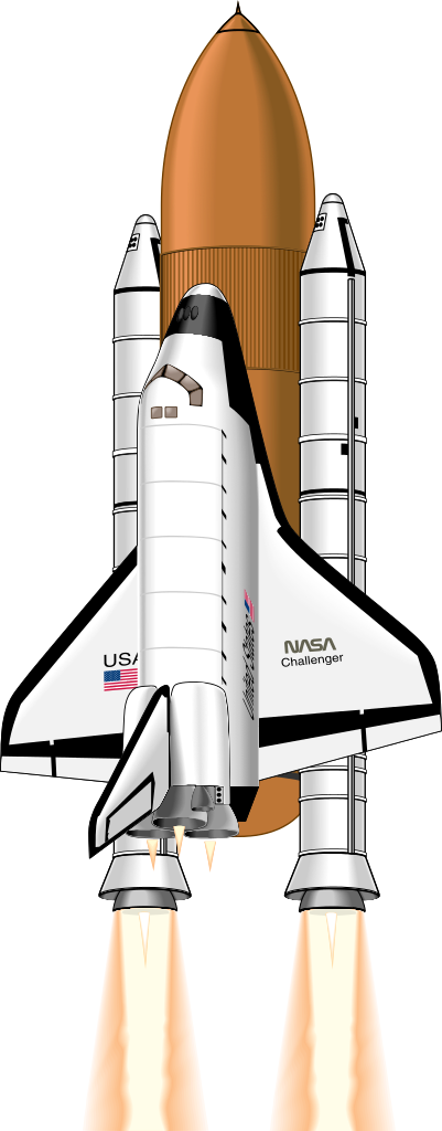 File - Shuttle - Svg - Space Shuttle Challenger Png Clipart (401x1024), Png Download