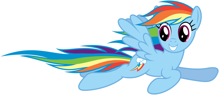 Rainbow Dash Flying Png File - My Little Pony Rainbow Dash Flying Clipart (900x392), Png Download
