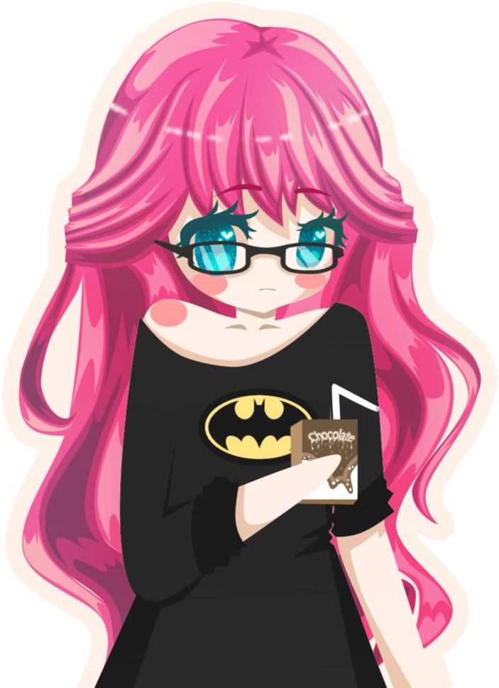 Anime Chibi Girl With Pink Hair Clipart (823x970), Png Download