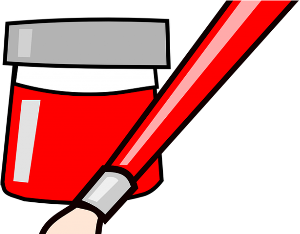 Red Clipart Paintbrush - Red Paint Brush Clipart - Png Download (640x480), Png Download