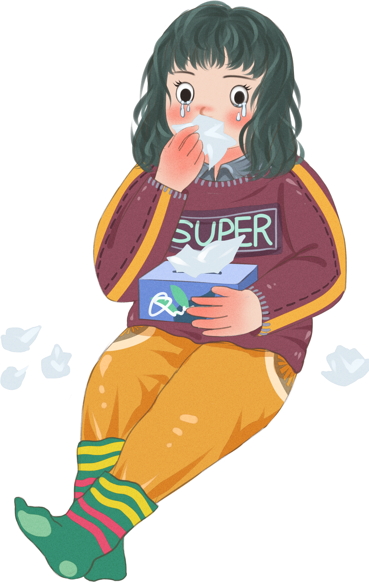 Gemalt Mädchen Kinder Zeichentrickfigur Png Und Psd - Cartoon Clipart (2000x2000), Png Download